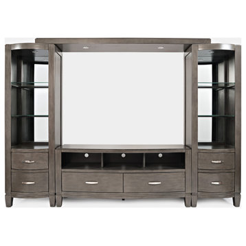 Scarsdale Contemporary Entertainment Center With 70" TV Console and LED Lights
