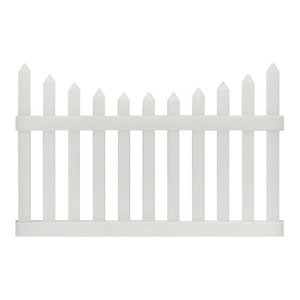 Pro Series 6 Ft X 8 Ft Lakewood White Vinyl Closed Picket Top Fence Panel Transitional Home Fencing And Gates By Yard Home