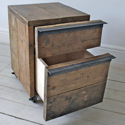 Katy Reclaimed Scaffolding Board Drawer Unit on Castors - Nightstands And Bedside Tables