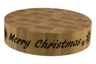 Christmas Themed Laser Engraved End Grain Cheese Board