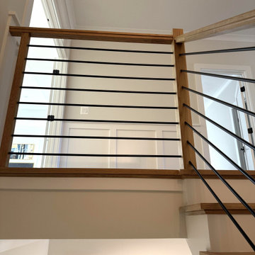Project #140 | White Oak Staircase with Horizontal Bar Rail