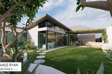 Photo of a mid-sized modern home design in Perth.