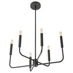 Artika For Living - Artika Manchester Modern Pendant Light Fixture, Black - Elevate your hallway, stairwell, or dining room with this transitional-style matte black pendant. Classically inspired, it’s reminiscent of the most beautiful chandeliers but with clean lines and a distinct lightness. Its 6 incandescent tubular bulbs (included) rest on individual branches that are all at once  impactful, comforting, and subdued.