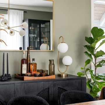 Modern Dining Sideboard With Mirror and Bar Styling