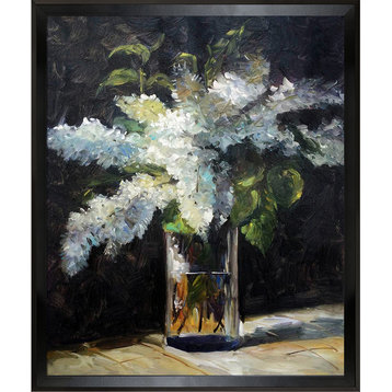 Lilacs in a Vase, Studio Black Wood Angle Frame 20"x24"