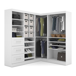 Pur by Bestar 82" Corner Kit in White - Closet Organizers