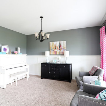 Colorful Modern Glam Piano Sitting Room