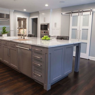 Transitional Kitchen - Custom Glass Tile Backsplash