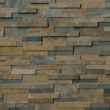 Outside Wall- Rustic Gold 6X24 Ledger Panel