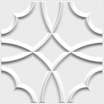 White Shapes 3D Wall Panels, Set of 10, Covers 26.9 Sq Ft