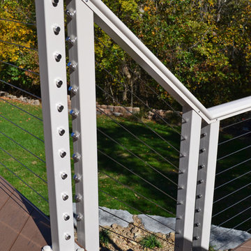 White Shaped Aluminum Cable Railing System in Carmel, NY
