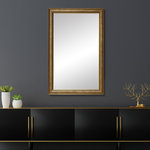 Frame My Mirror - Oxfordshire Framed Wall Mirror, Gold, 20" X 60" - Dramatic lines and a textured finish combine to make the Oxfordshire a bold contemporary frame choice for your mirror. The deep-set details give it depth to ensure this framed mirror is a standout.