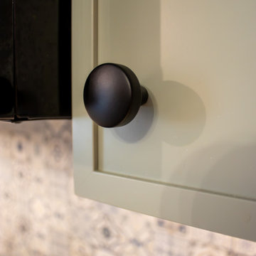 2-Tone Kitchen Design with Pistachio Painted and Hickory Stained Cabinetry