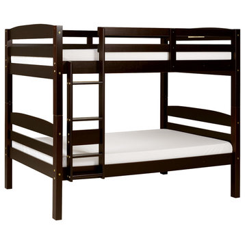 Concord Twin Over Twin Bunk Bed, Cappuccino Finish