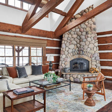 log cabin with white interior