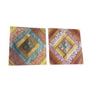 Mogulinterior - Indian Silk Cushion Covers Vintage Sari Border Patchwork Bohemian Pillow Cases - Pillowcases and Shams