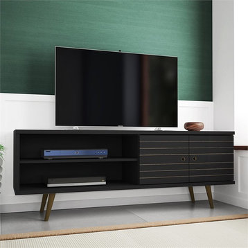 Manhattan Comfort Liberty Wood TV Stand for TVs up to 60" in Black