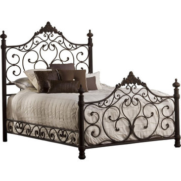 Hillsdale Baremore King Poster Bed in Antique Brown