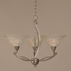 Toltec 273-BN-731 Brushed Nickel 3-Light Chandelier with 10" Frosted
