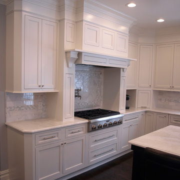Flush Beaded Inset White Cabinets