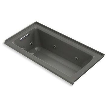 Kohler Archer 60"x30" Alcove Whirlpool With Left-Hand Drain, Thunder Gray