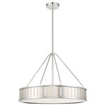 Crystorama - Kendal 6 Light Polished Nickel Pendant - The contemporary Kendal collection makes a statement with its graphic uniform pattern.