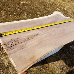 Natural Live Edge Wood Bench with Custom Base - Products
