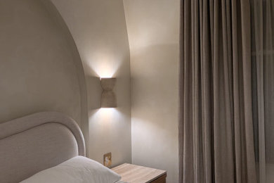 Example of a minimalist bedroom design in Toronto