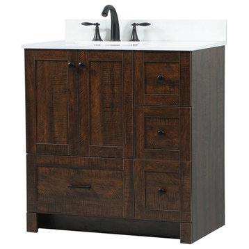 Elegant Decor Soma 32" MDF Single Bathroom Vanity with Backsplash in Expresso