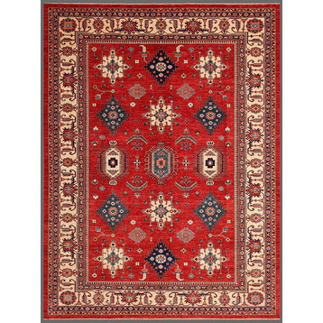 Pasargad Kazak Collection Hand-Knotted Lamb's Wool Area Rug, 8'11"x11'8"
