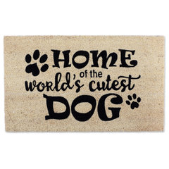 Northlight Black and Natural Coir Rectangular Welcome Doormat 22 x 48