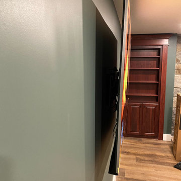 Side view of basement TV