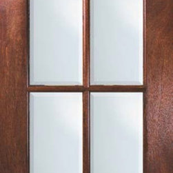 Slab Entry French Single Door 96 Mahogany 2 Panel 6 Lite TDL Glass - Patio Doors