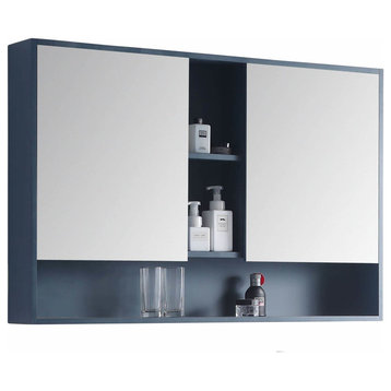Fine Fixtures Surface Mount Bathroom Medicine Cabinet, Blue.
