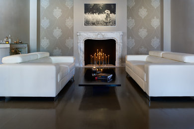 Inspiration for a huge contemporary formal and open concept living room remodel in New York