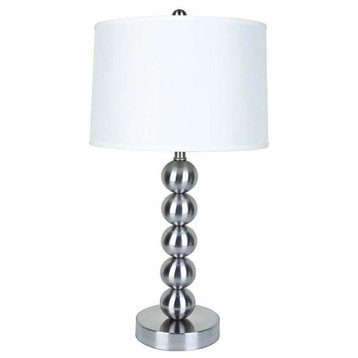 29" Metal Table Lamp, Satin Nickel