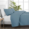 Bare Home Diamond Stitched Coverlet Set, Coronet Blue, Full/Queen