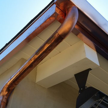Copper Fascia Wrap and Angle Face Gutters, . Santa Monica.
