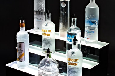 3 Tier LED Lighted Liquor Bottle Shelves Display - 100% Acrylic