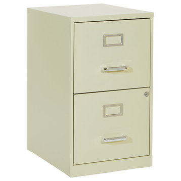 2 Drawer Locking Metal File Cabinet, Tan