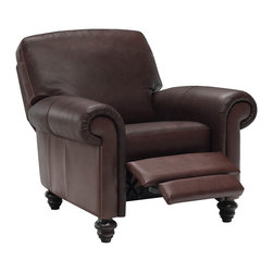 Natuzzi Editions Traditional Leather Recliner A855 - Recliner Chairs