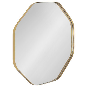 Rollo Octagon Framed Wall Mirror, Gold 24x24