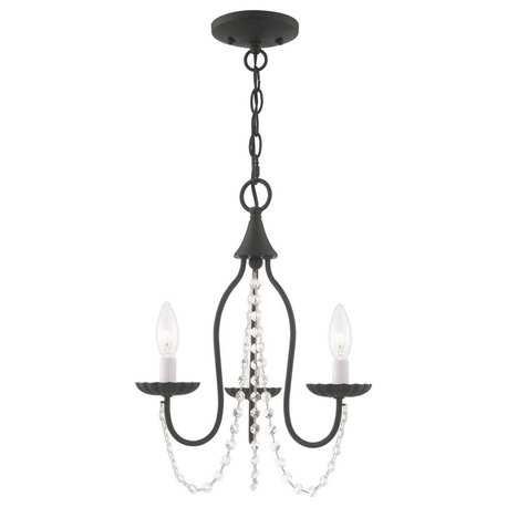 Livex Lighting Alessia - Three Light Mini Chandelier, Black Finish