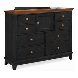 Dressing Chest- Black w/ Cherry Top - American Drew Sterling Pointe Collection 1 - Dressers