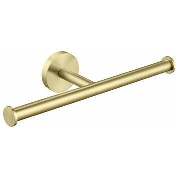 Circular Double Toilet Paper Holder, Brushed Gold