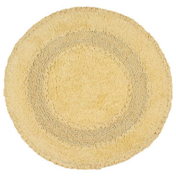 Radiant Collection Bath Rugs Set, 22" Round, Yellow