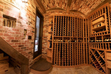 Inspiration for a rustic wine cellar remodel in San Francisco