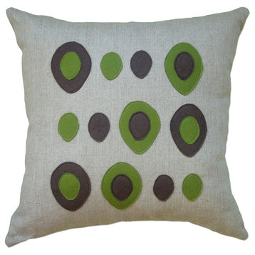Avocado Linen Pillow, 16"x16"