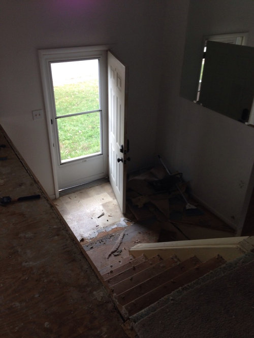 Entryway of a split foyer home.