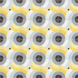 Yellow Swirl Cement Tile - Wall And Floor Tile